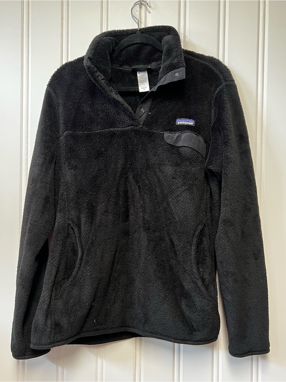 Patagonia Black Teddy Fleece Pullover Jacket woman’s XL